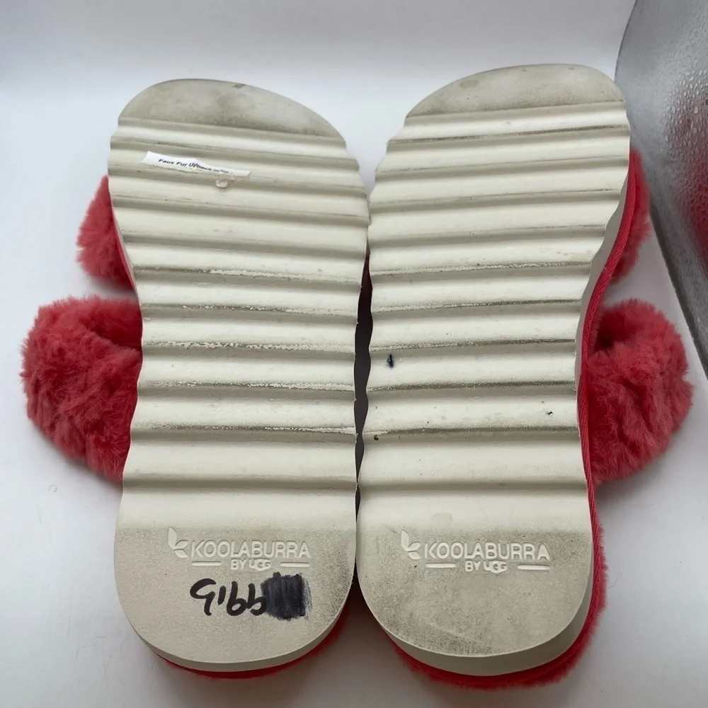 Koolaburra by UGG faux fur double strap sandals size 9